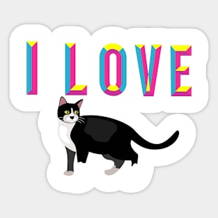 i love my cat Sticker